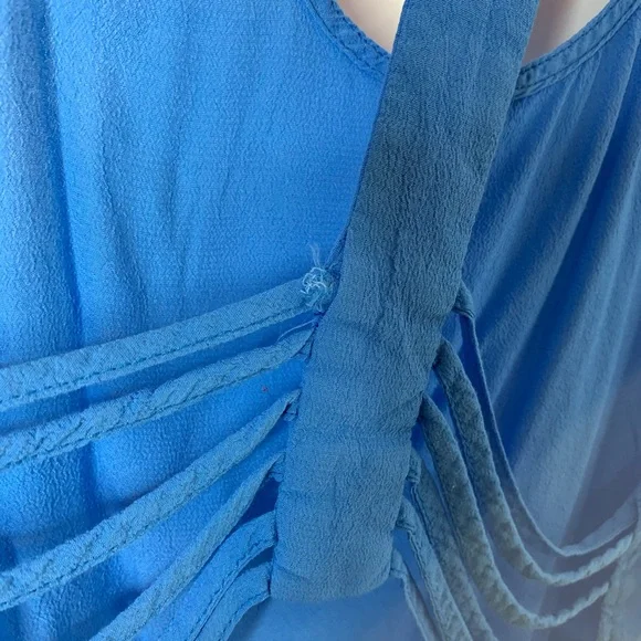 LA HEARTS Summer Beach Blue Tank Cut Out Details - Picture 7 of 9